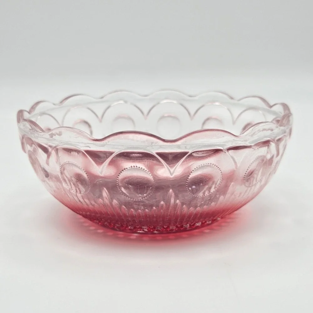 Set Of 2 Bartlett Collins St. Genevieve Ruby Stained Small Bowls With Bullseye